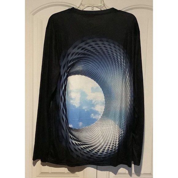 Womens Long Sleeved Shirt Sky Clouds Geometric Swirl XL - Picture 2 of 5